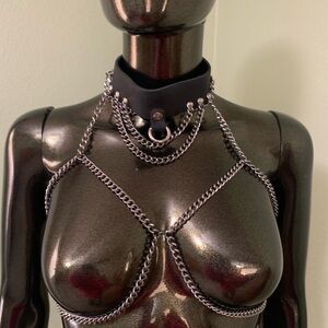 Black and Silver Chain Harness